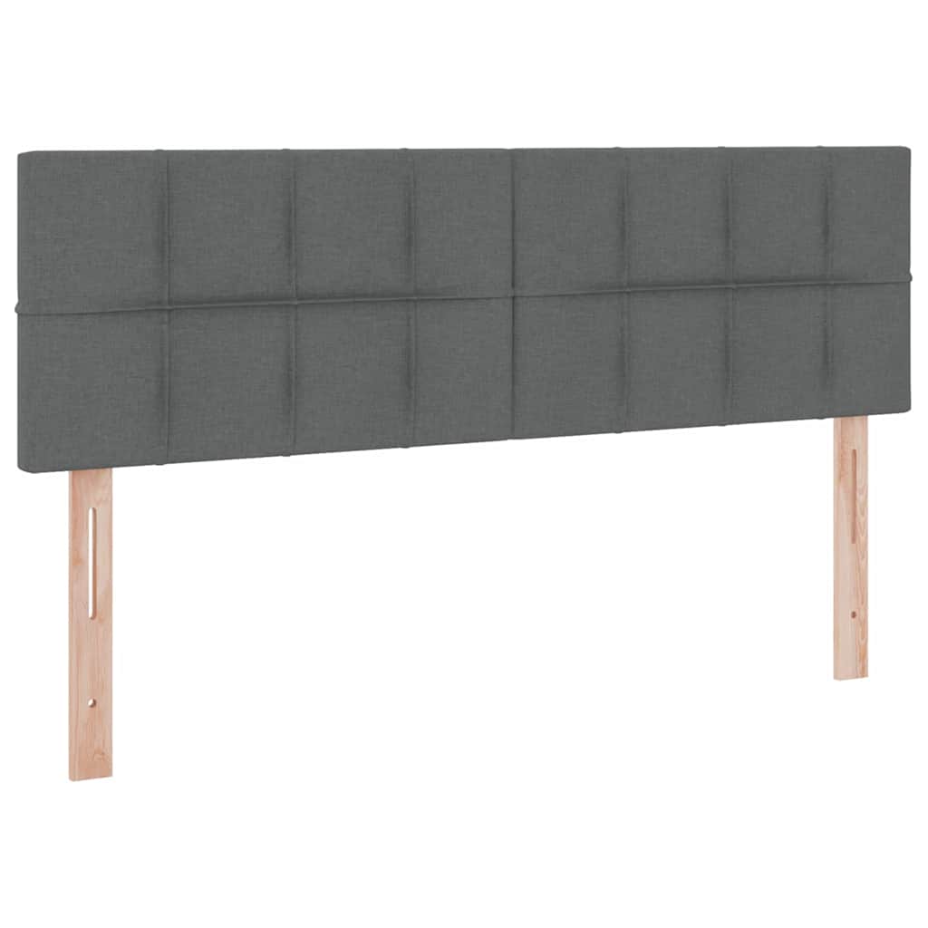 Lit avec rangement et matelas gris foncé 140 x 190 cm velours - 9