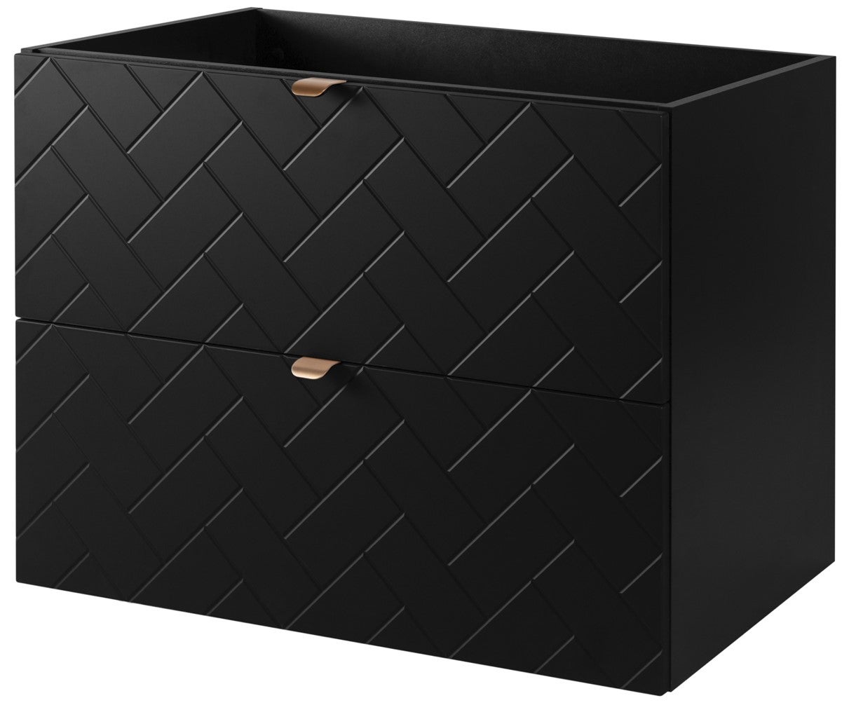 Szafka łazienkowa MADIS 80 cm czarna frezowane szuflady wisząca