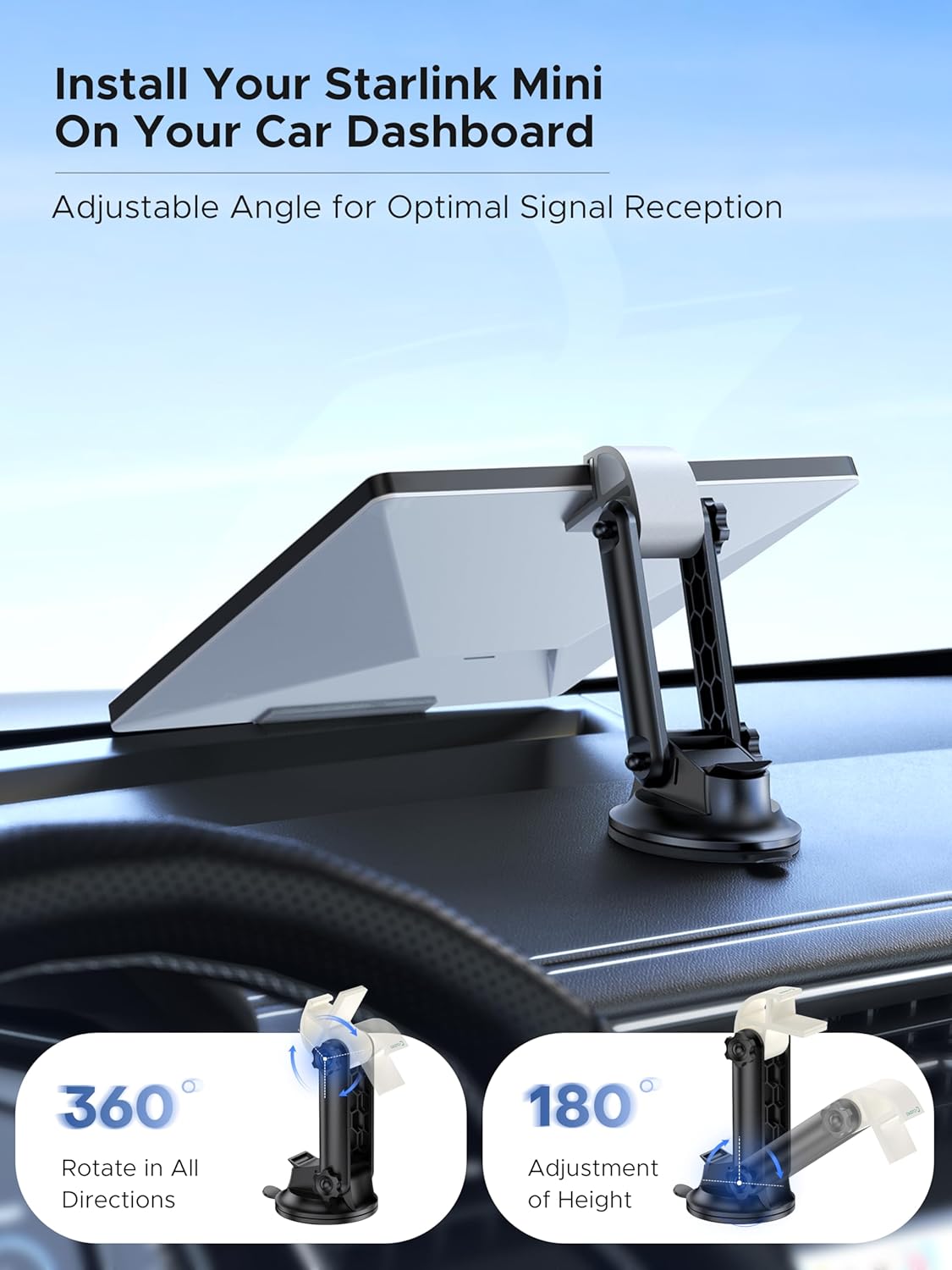 Supporto da cruscotto Starlink Mini, kit di montaggio per auto Starlink ...