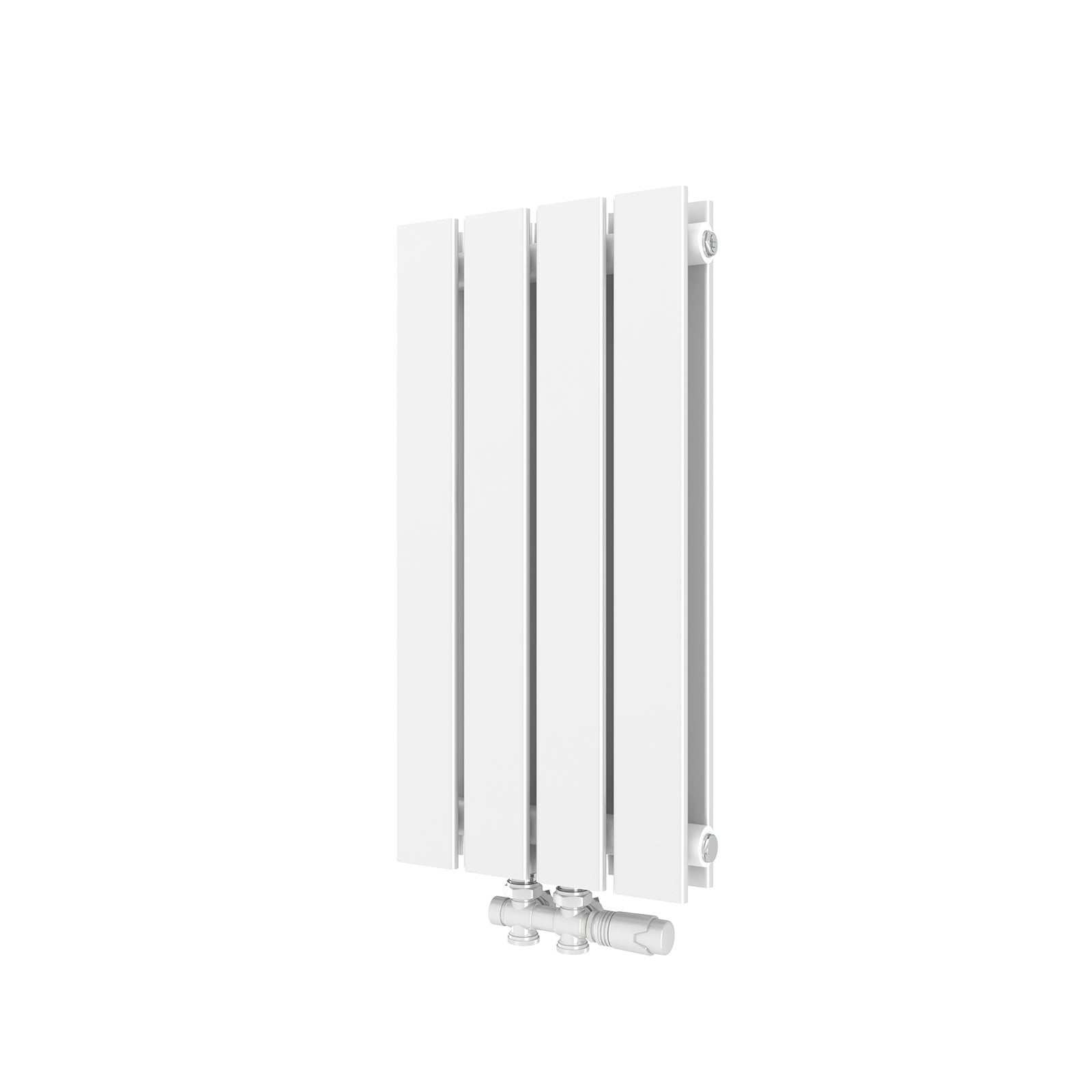 EMKE Radiateur eau chaude en acier 60x30cm 327W Radiateur plat Double couche connexion centrale Montage mural, Blanc - 8