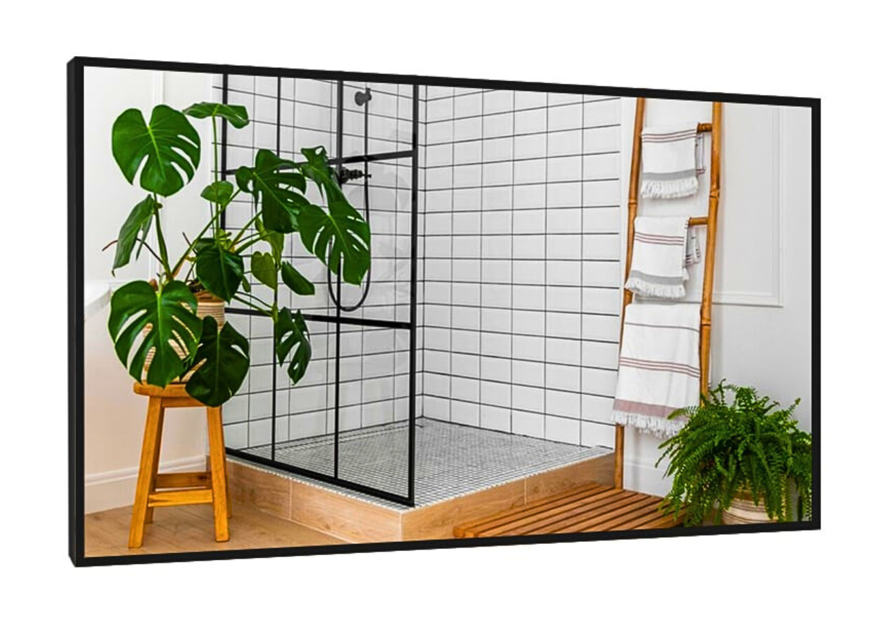 Lustro 50x40 w Czarnej Ramie Aluminiowej Mat Loft Bez Oświetlenia Loftowe