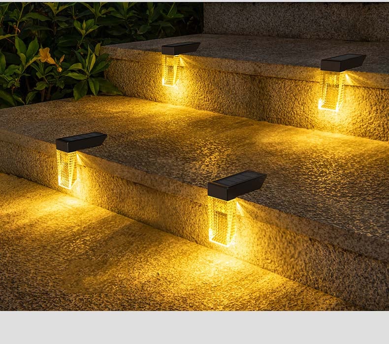 Lampe Solaire Escalier Extérieur LED - Étanche IP55 - Noir - Charge Automatique La Journée, éclaire 8-10h - Pour Jardins, Allées, Marches - 5
