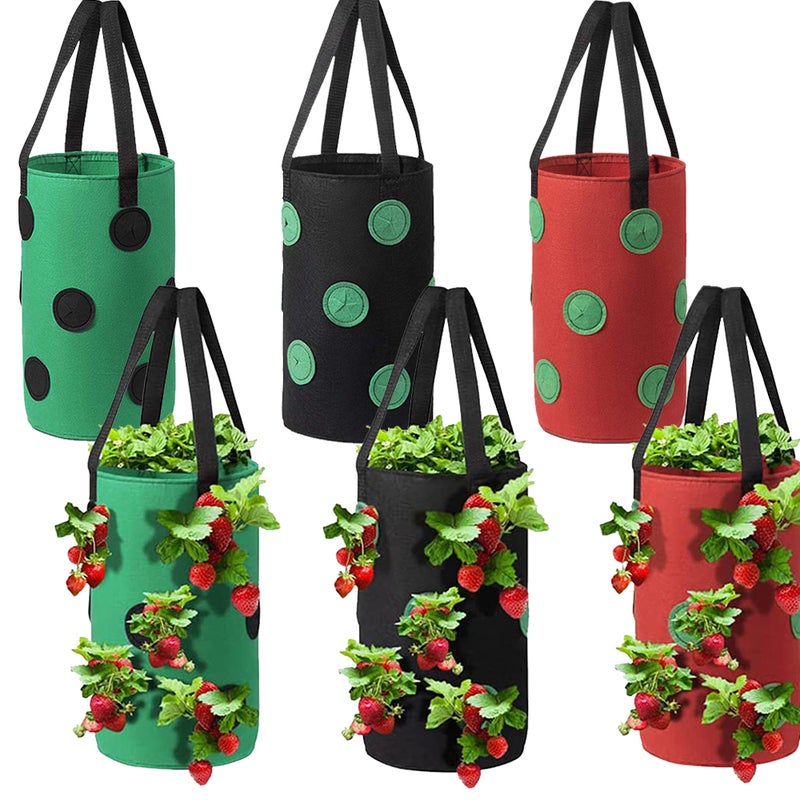 Worki do uprawy pomidorów i truskawek, sadzarka do góry nogami, worek do uprawy warzyw ogrodowych z 12 otworami do uprawy, 20x35cm, 6 sztuk