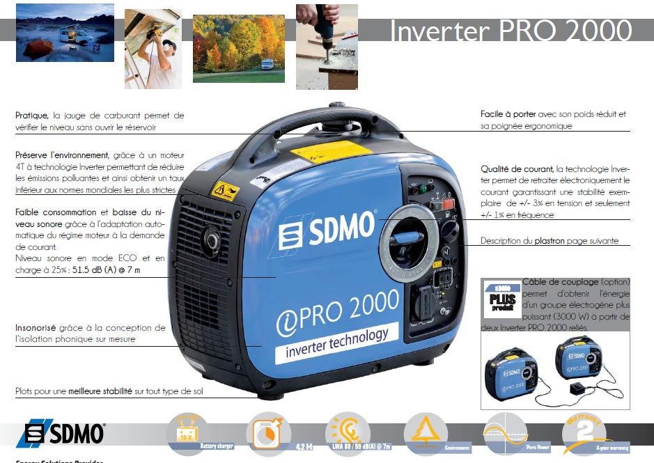 Sdmo - Groupe électrogène inverter silencieux 2000 W - INVERTERPRO2000C5 - 3