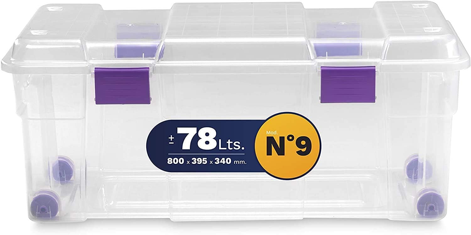 COM-FORT HOUSE | Caja de Almacenaje | Caja de Plástico Transparente |Capacidad de 78 litros | Medidas 800 x 395 x 340 mm | Lote de 2 Unidades - 2