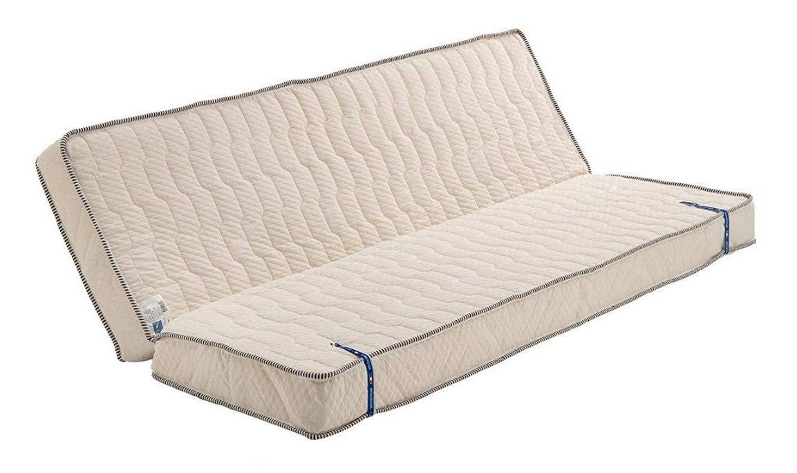 Matelas Très Ferme Pour Canapé Lit + Alèse 80x200 X 15 Cm - 5 Zones De Confort Noyau Poli Lattex Hr Derniere Generation Tres Respirant