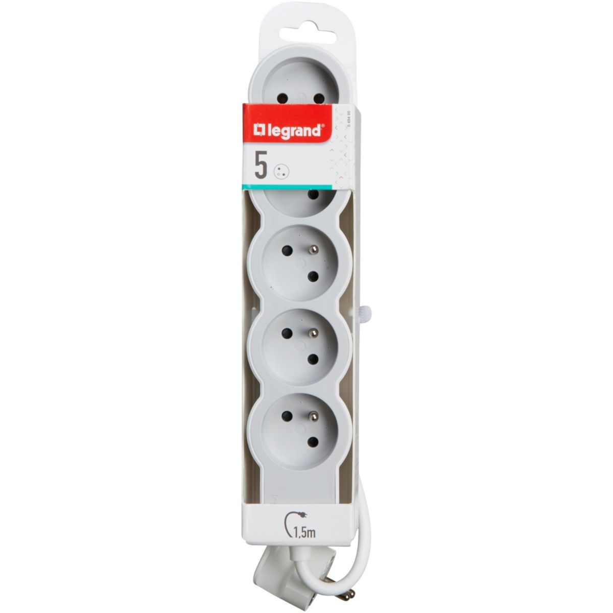 Multiprise LEGRAND FB 5X2P+T STANDARD 1.5M BLANC-GRIS - 5