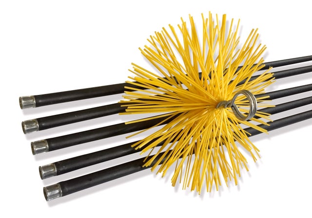 Kit de ramonage conduits gainés | Brosse hérisson synthétique | Diamètre 150 mm | 7 mètres en 5 cannes de 1,40 m