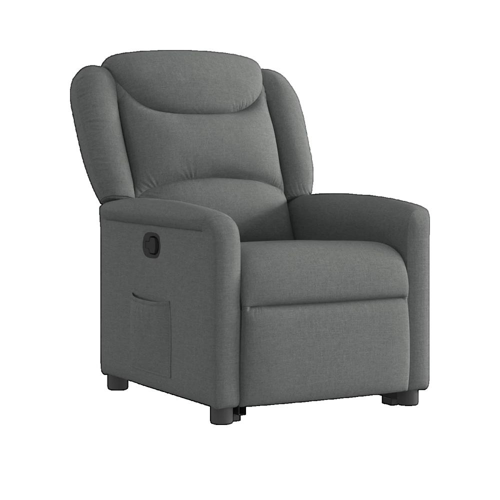 Fotel rozkładany vidaXL Szary ciemny silnik elektryczny i tkanina komfortowa
