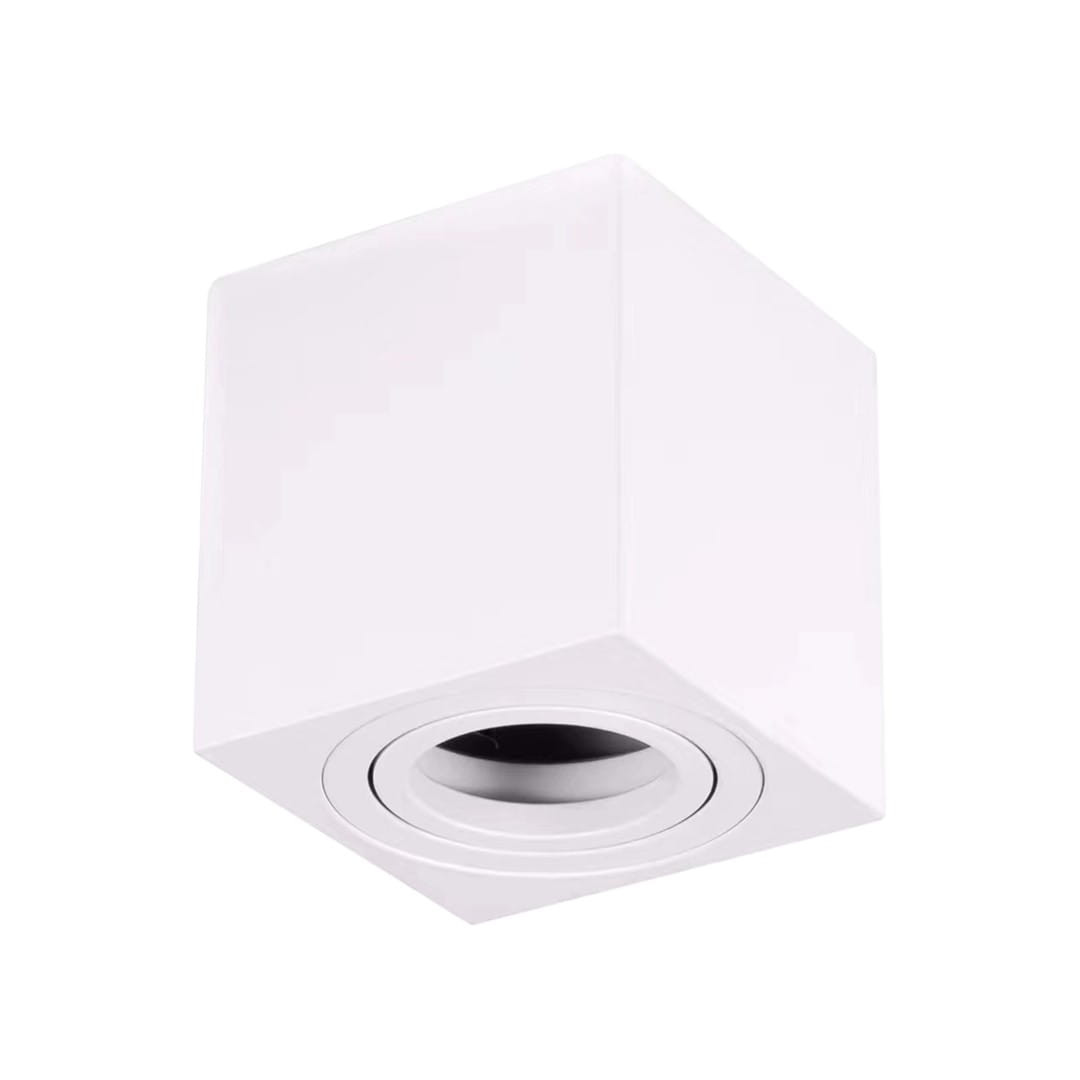 Reflektor sufitowy spot natynkowy Bima kwadratowy biały 1xGU10x40W wym: 8 x 8 cm metal Milagro