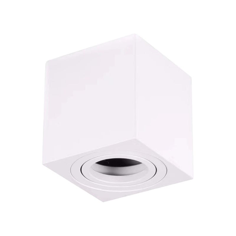 Reflektor sufitowy spot natynkowy Bima kwadratowy biały 1xGU10x40W wym: 8 x 8 cm metal Milagro