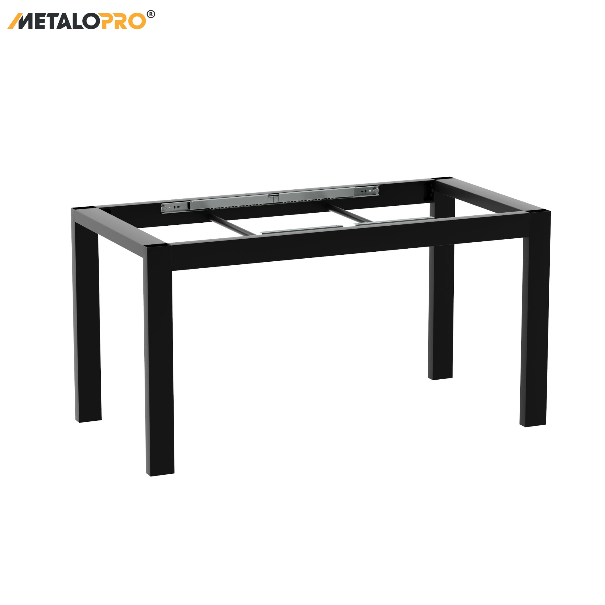 MetaloPro Etamin Split - Pied de table extensible à cadre carré, stable, parfait pour table à manger, salon ou cuisine, avec cadre en métal durable - 2