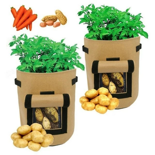 Sacco Per Fragole 7 Galloni Con 6 Tasche Laterali – Vaso Sospeso Traspirante Per Coltivare Fragole, Erbe E Verdure, Rosa