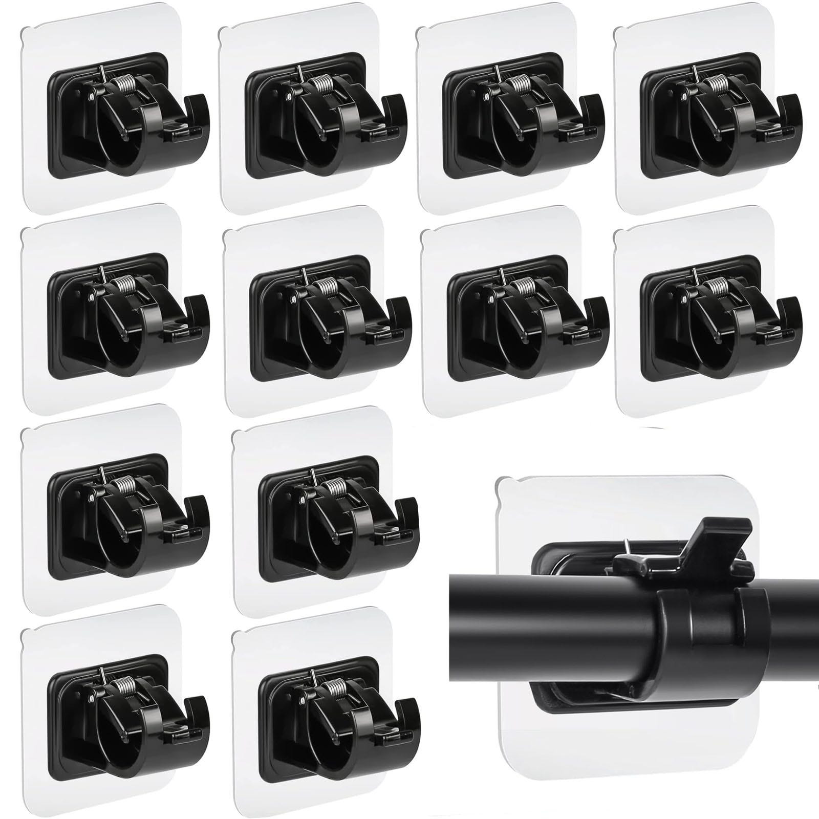10 staffe autoadesive per asta per tende, senza fori, staffe da 10 staffe autoadesive per asta per tende, senza fori, staffe da
