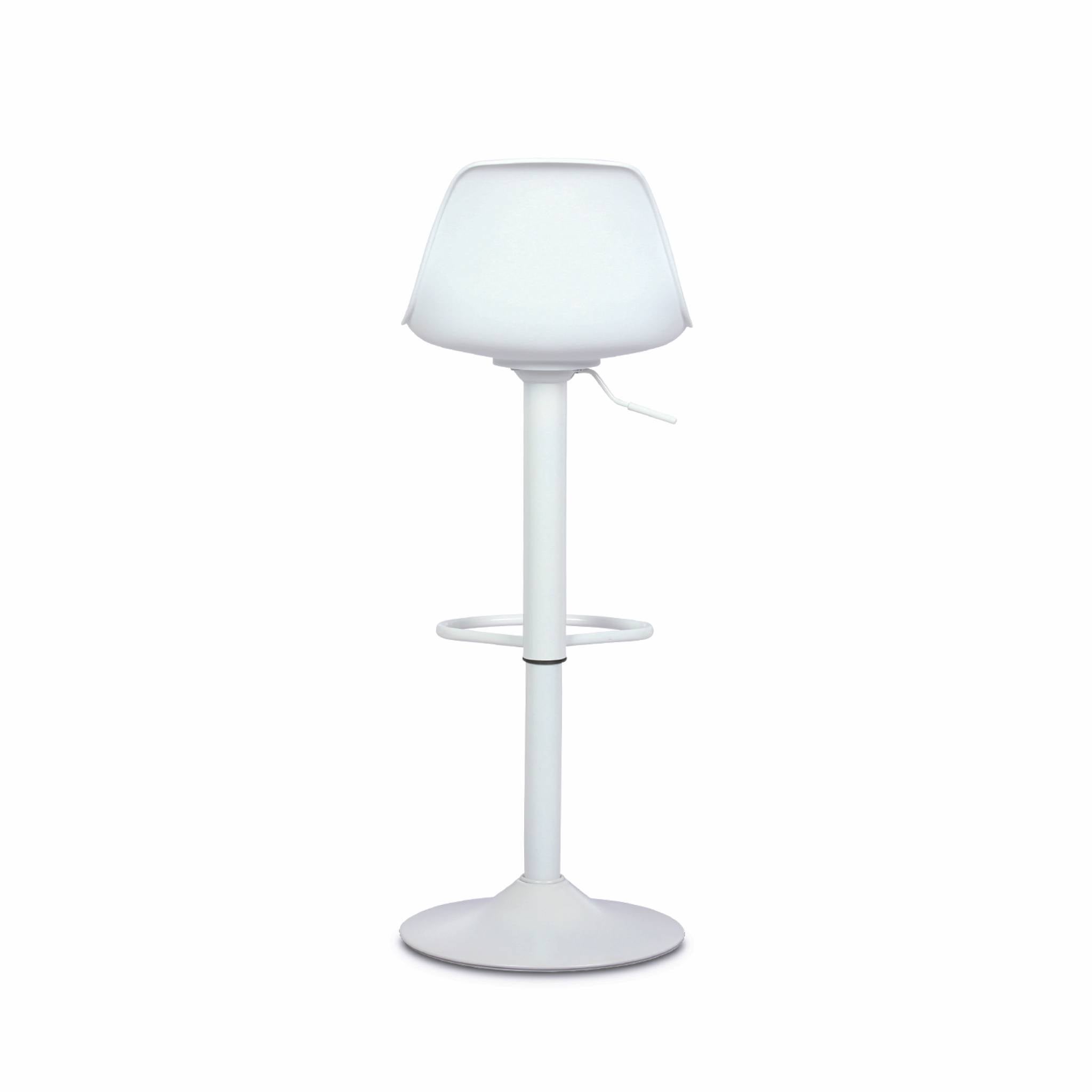 Lot de 2 tabourets de bar réglables 61.5/83.5cm - Noah - simili cuir blanc - hauteur réglable. repose-pieds - 7