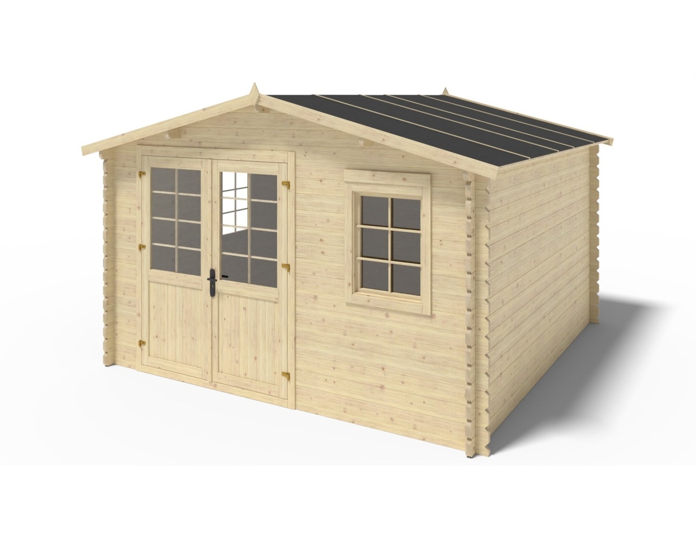 Abri de jardin en bois - 16m2 - 4x4m - Ep. 40mm - Couleur: naturel - DOM611 - ALTANKA - 2