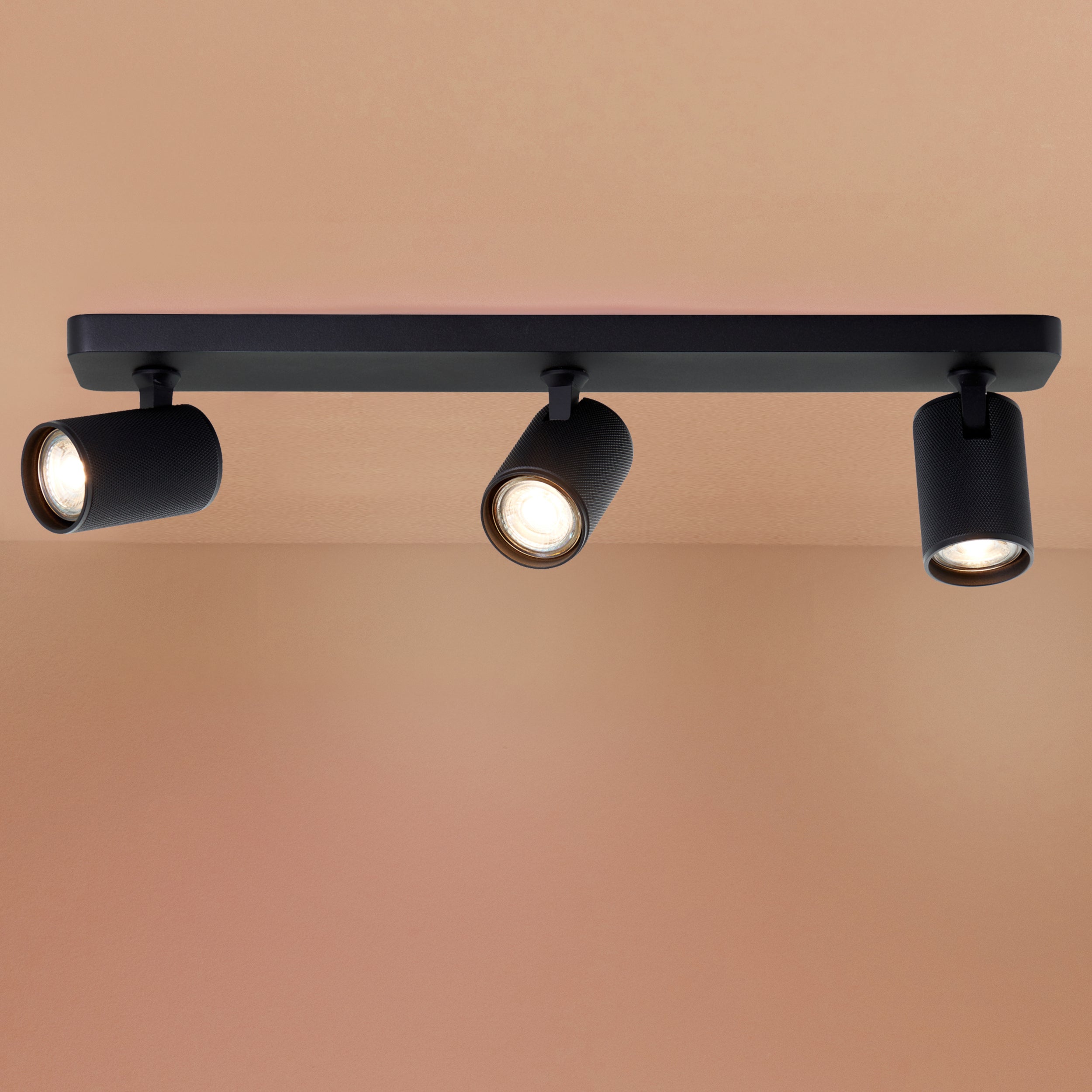 Lampa Brilliant Spot bar LED Marty 3 lampy piaskowy czarny metal/szkło czarny 3x, GU10, 10 W, żarówka LED w zestawie i wymienna - 5