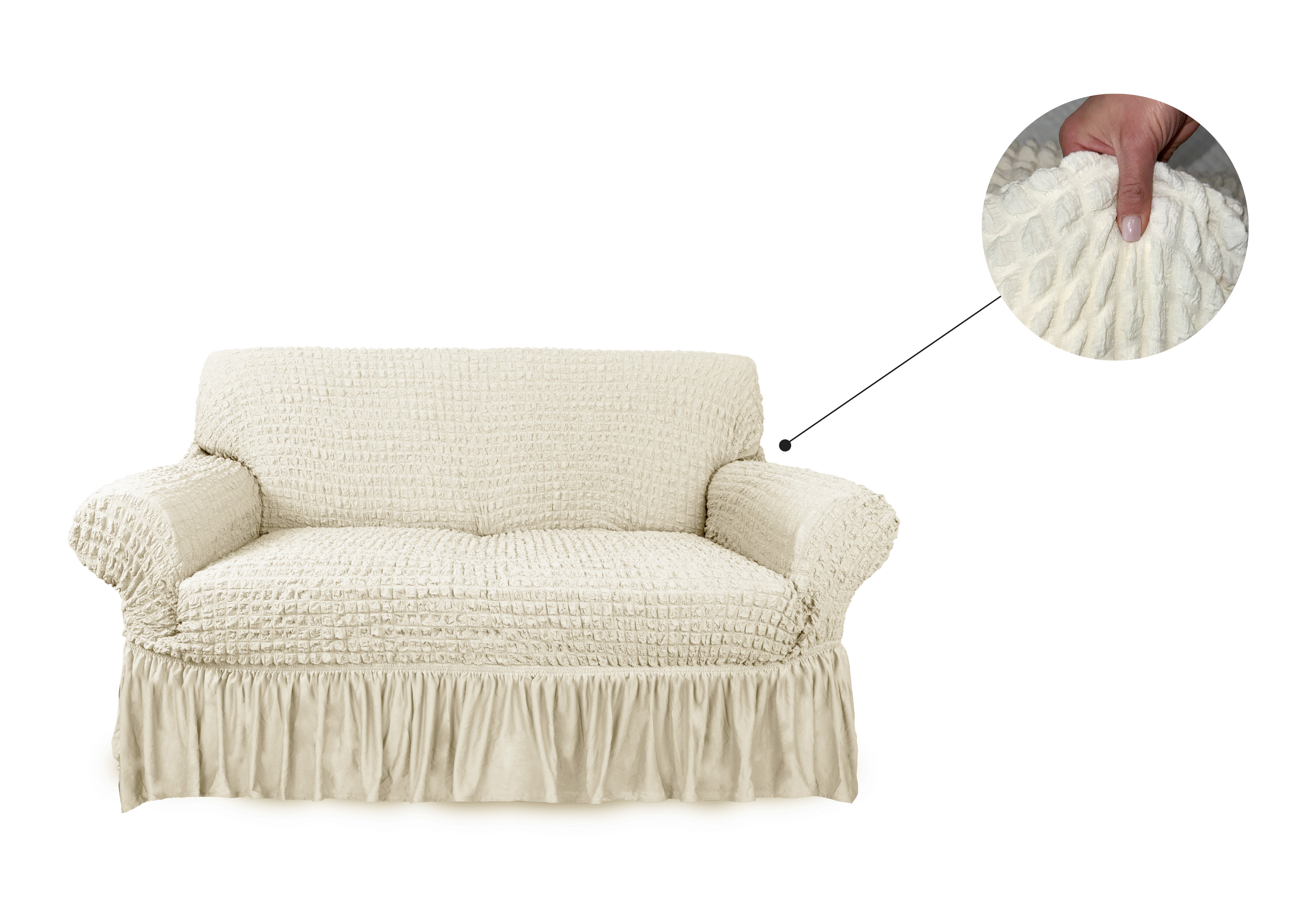 Tissu Bouclé épais Géométrique Bleu/crème - 2 Yards (environ 1,83 M), Largeur 46-60 Pouces