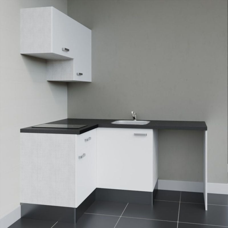 Kitchenette d'angle KA02L-PT avec plan de travail et évier - 2