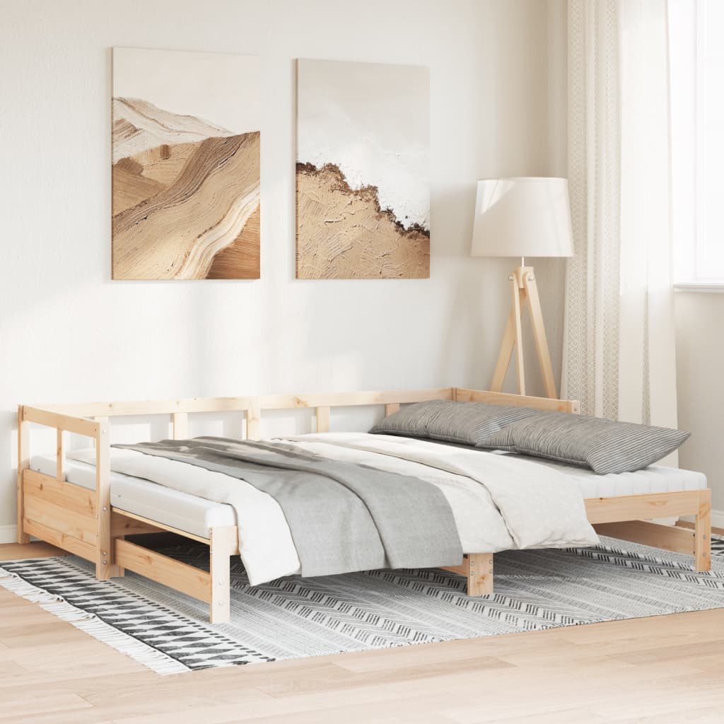 Diván y cama nido y colchón 80x200 cm madera maciza de pino | Leroy Merlin