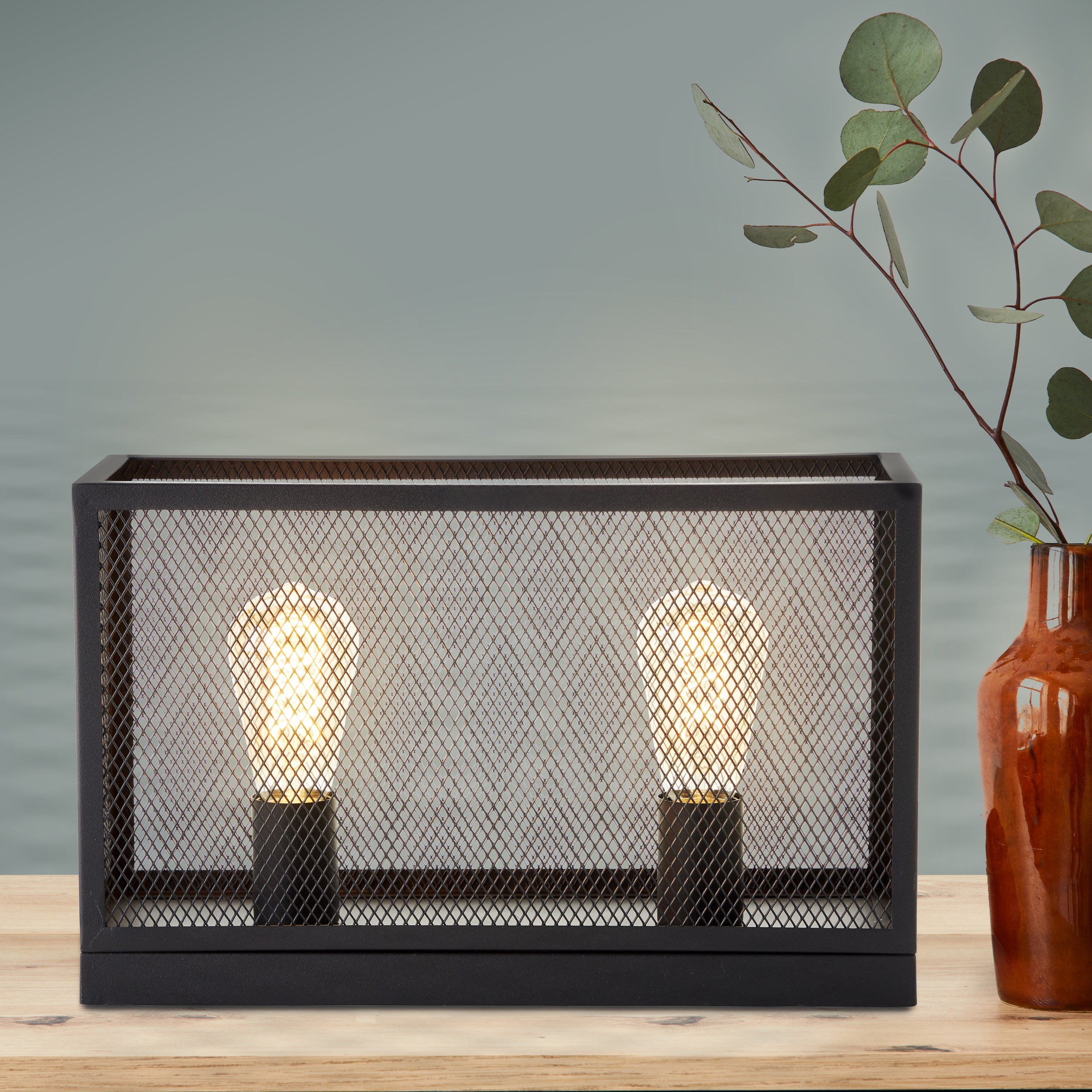 Brilliant Maze lampa stołowa 40x15cm czarny korund czarny metal 2x A60, E27, 60 W - 4