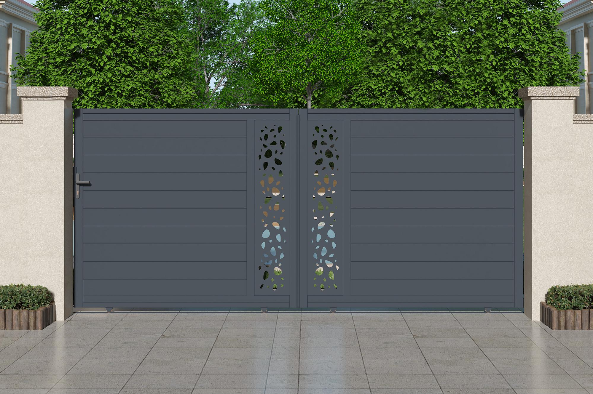 Brama przesuwna 3m LIFE wys. 140cm szare aluminium