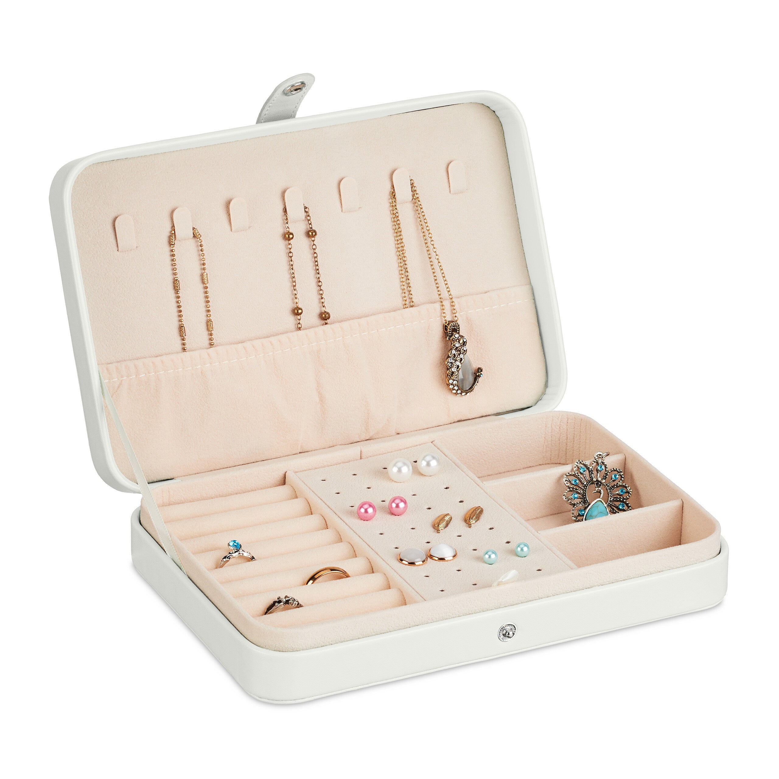 Valigetta Portagioielli Relaxdays - Organizer Viaggio Per Collane E Anelli, 4.5x21x14.5 Cm, Turchese - Foto 2