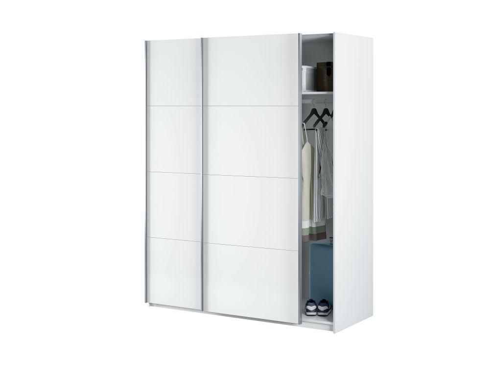 Armoire penderie FÉLIA avec portes coulissantes L150 x H200cm - Blanc - 4