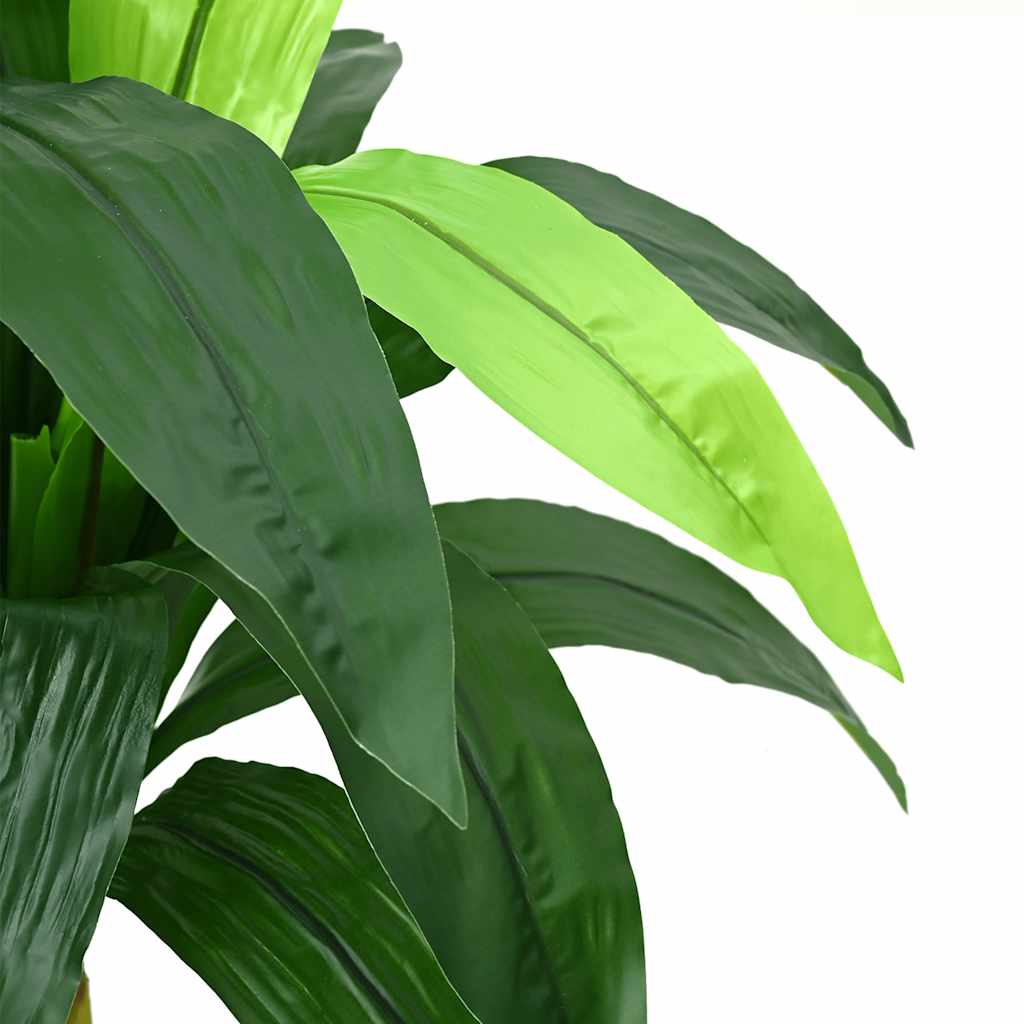 Arbre Dracaena Artificiel 140 Cm – Plante Verte Fausse Luxuriante 92 Feuilles + Pot Ciment Mousse, Sans Entretien Décoration Maison Bureau Jardin
