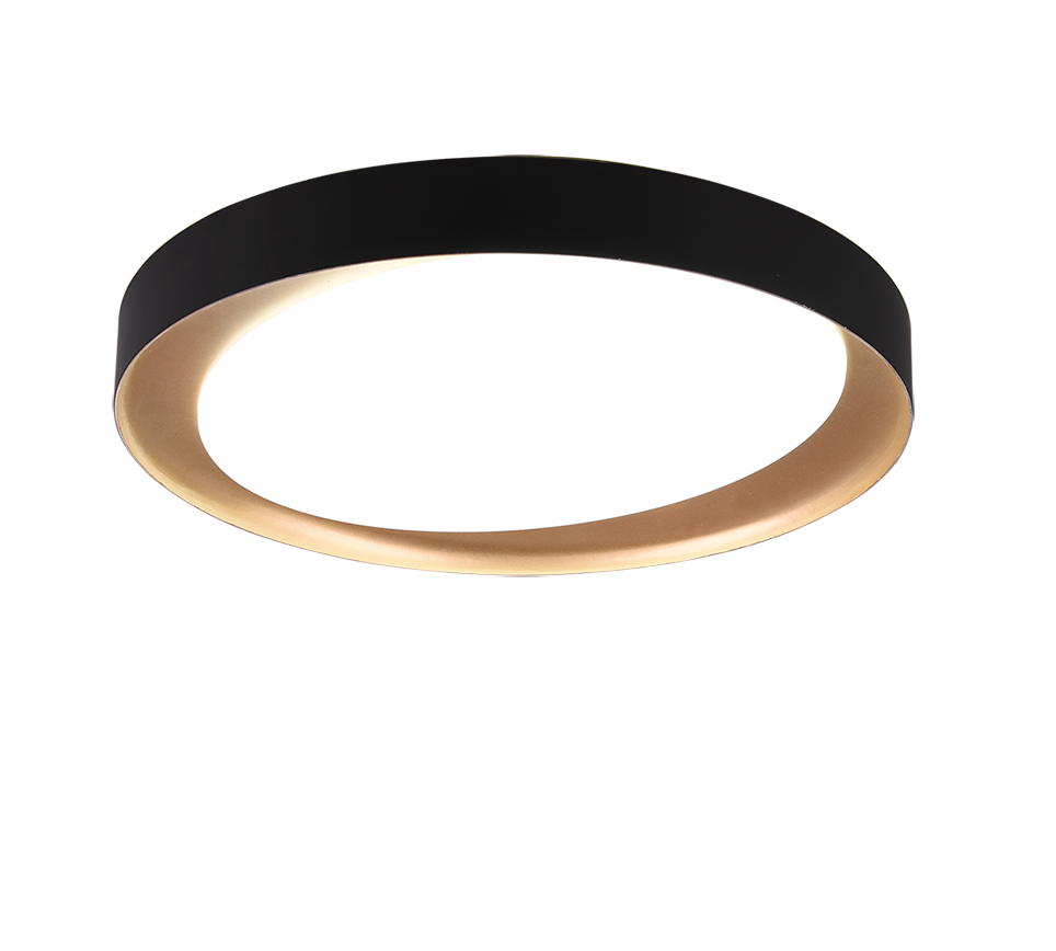 Plafon Zeta okrągły czarno-złoty LED 24W 2700K-6000K 2000 lm wym: 7 x 48,5 cm IP20 tworzywo sztuczne RL