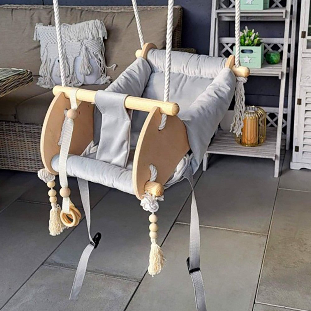 Sedia a dondolo per cameretta bambini Altalena con cinture di