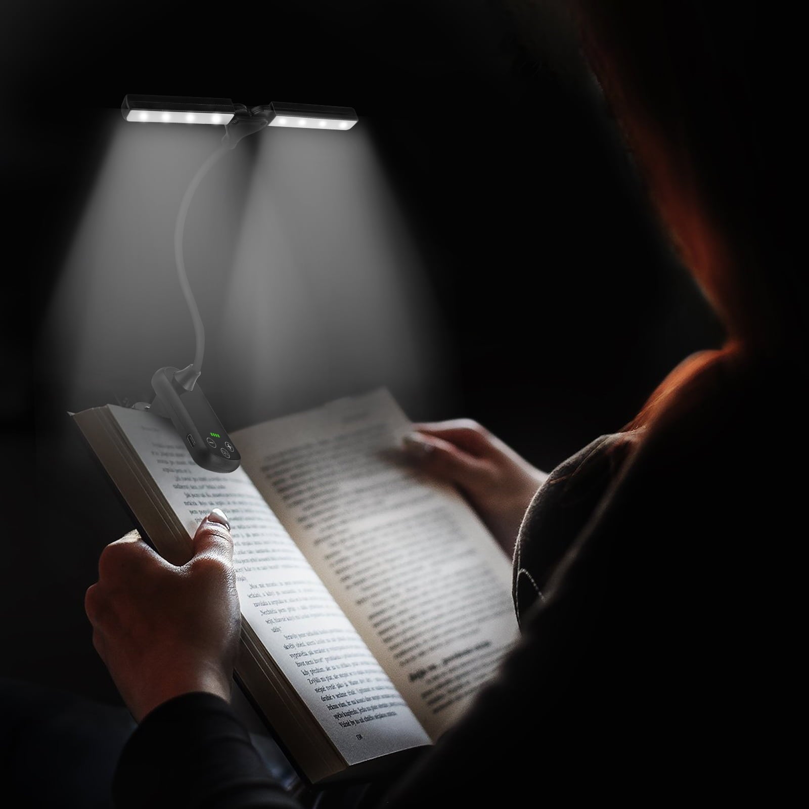 Lampada Da Collo A LED Ricaricabile Con Bracci Flessibili 360° - 3 Tonalità Di Luce E Dimmer, Perfetta Per Leggere A Letto, Viaggi E Hobby - 6