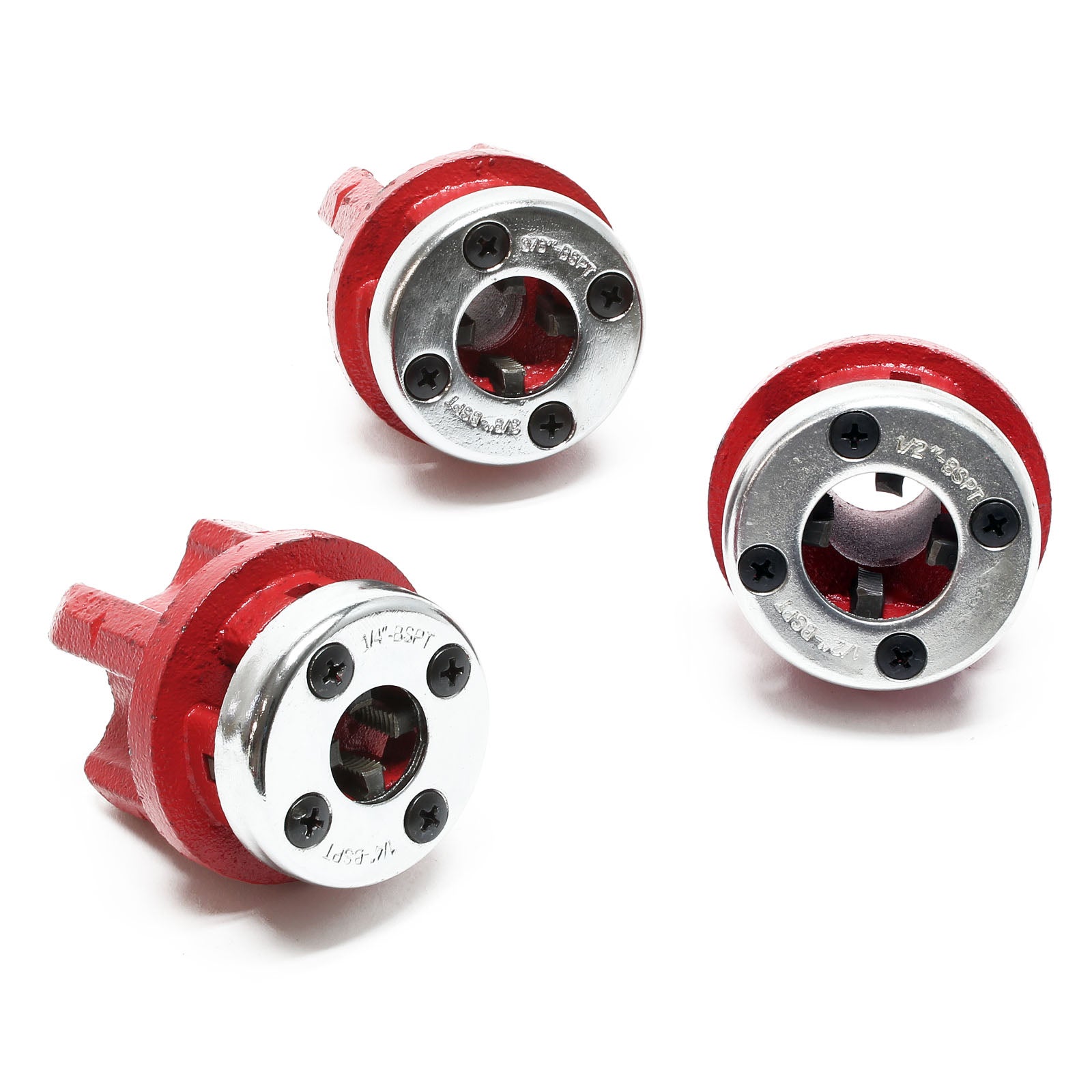 Coffret Filières de plombier à Tête interchangeable Taraud Coupe-tube 9 Pièces Outil Plomberie - 6