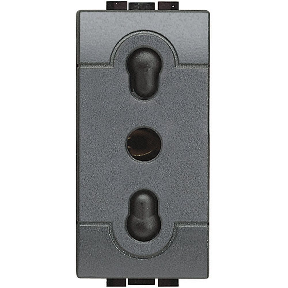 Presa bipasso Bticino Living Light L4180 2P T, 10/16A, 250V, Antracite Presa bipasso Bticino Living Light L4180 2P T, 10/16A, 250V, Antracite