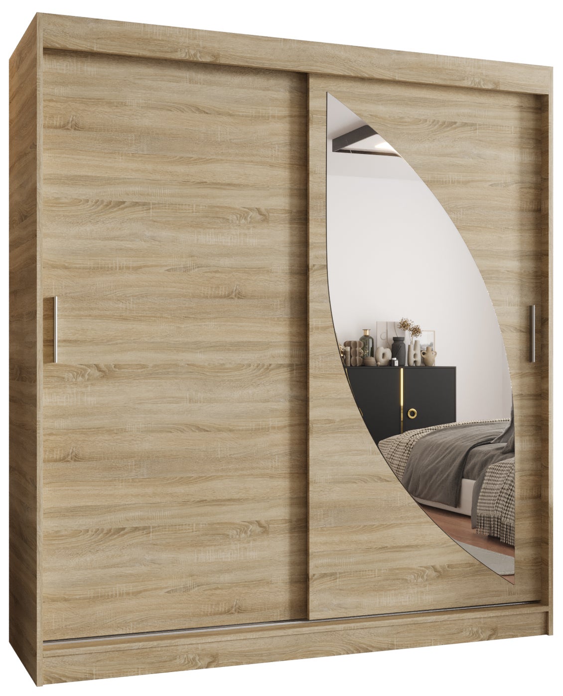 Szafa przesuwna garderoba MILO 180 x 62 x 200 cm Sonoma