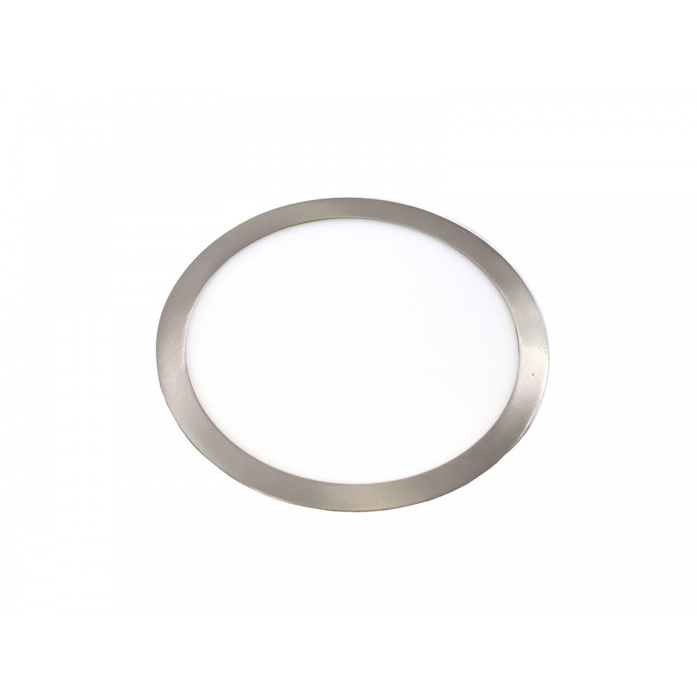 Downlight Led 24W zimne światło 6000ºK. Okrągły downlight wpuszczany, wykończenie stalowe.