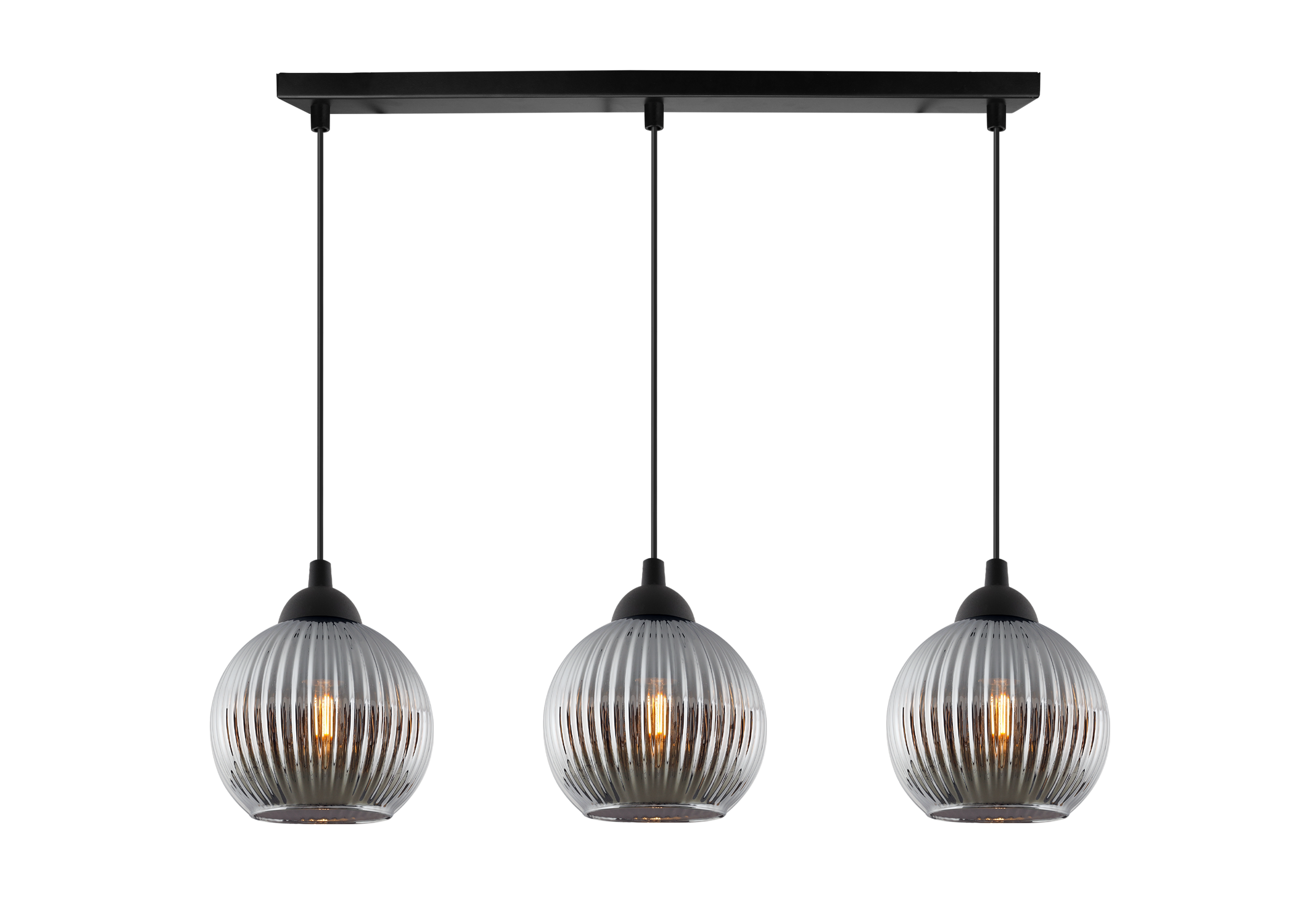Lampa sufitowa wisząca Riffle loft 3xE27 klosz kula grafit Light Home LH
