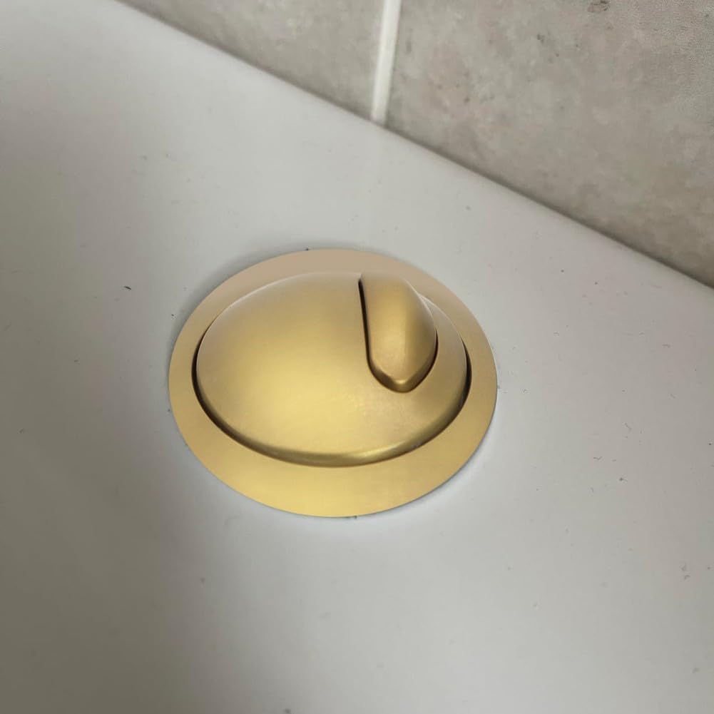 Bouton poussoir de chasse d'eau pour toilettes Doré brossé - 3