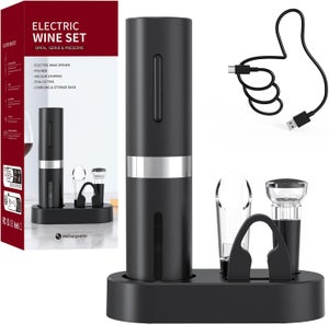 Tire-bouchon électrique Set Complet - Ouvre Bouteille + Coupe-capsule + Aérateur De Vin + Bouchon - Pour Maison, Fêtes, Cadeau