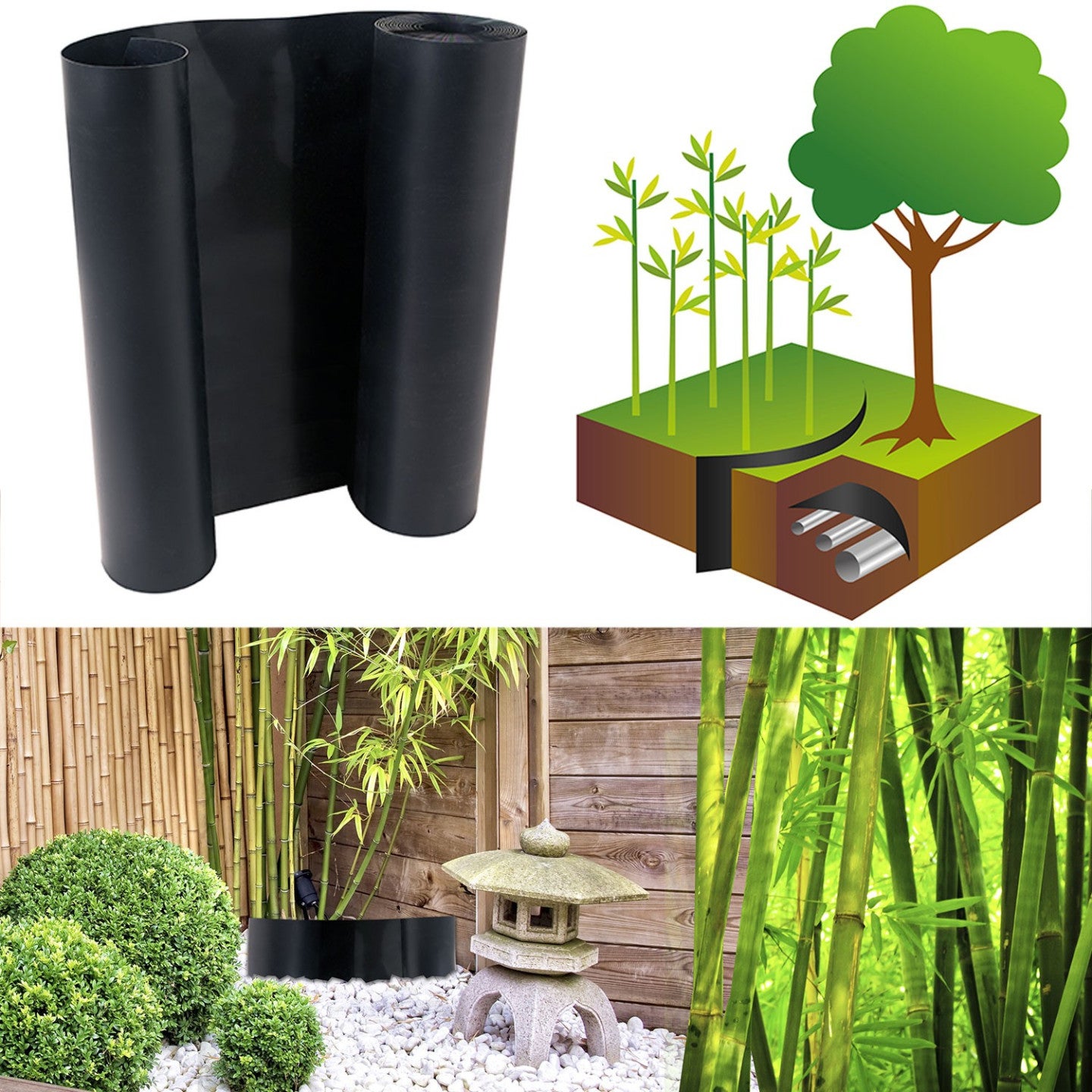 Barrière anti-racines bambou 5m 800gr anti-rhizomes H.60 cm - 4