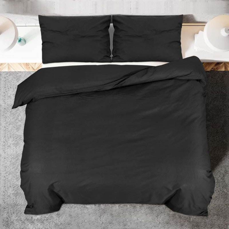 Ensemble de housse de couette Noir 200x200 cm Microfibre légère - 5