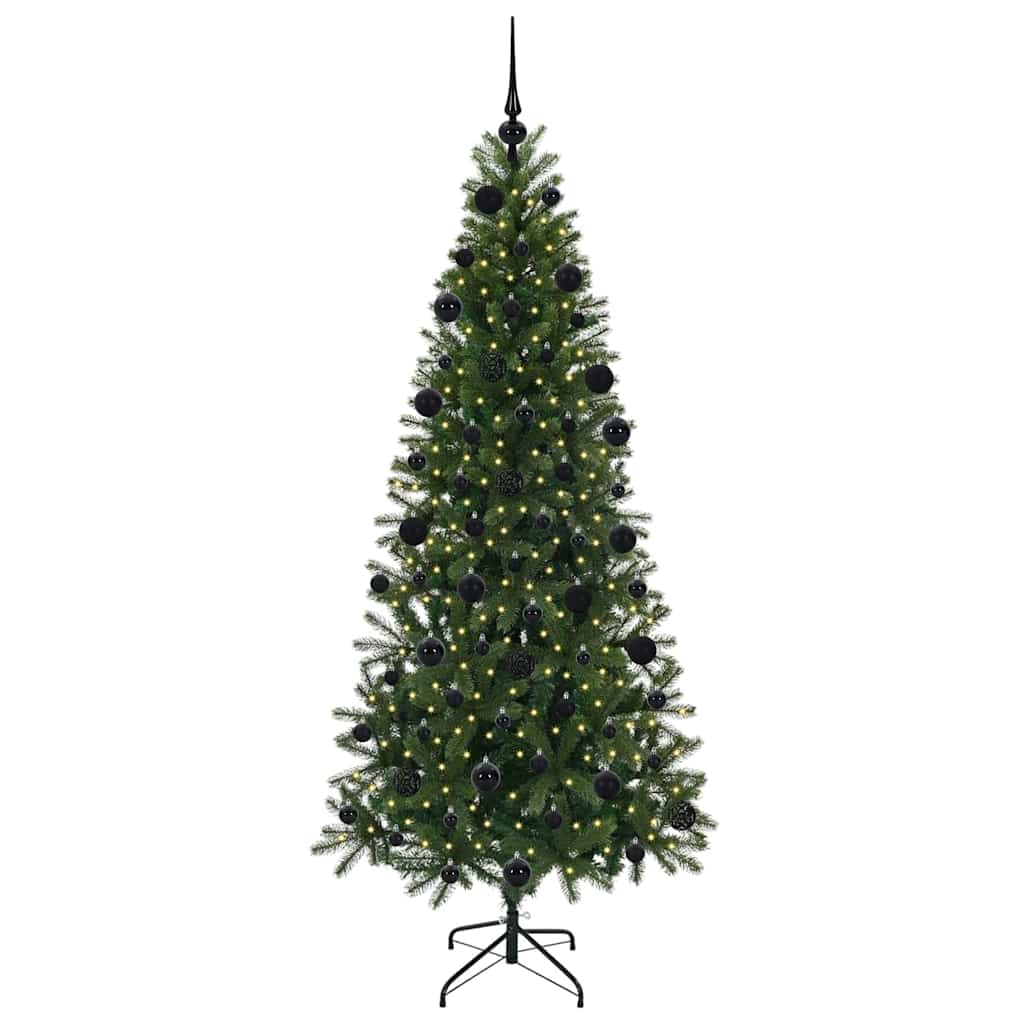 Sapin de Noël | Arbre de Noël artificiel avec 300 LED Vert 210 cm PE et PVC - 3