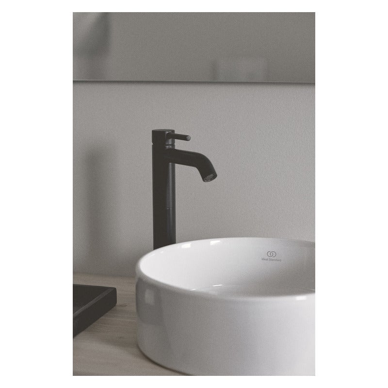 Mitigeur de lavabo CERALINE, réhaussé - Noir mat - 3