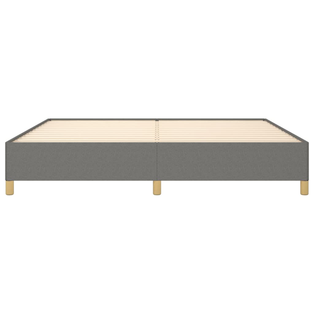 Cadre de lit sans matelas gris foncé 200 x 200 cm tissu - 5