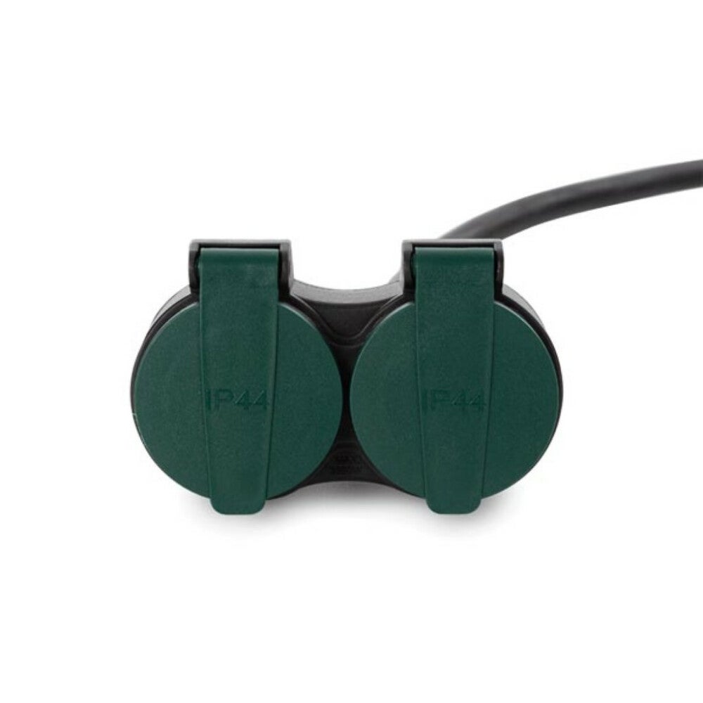 RALLONGE ÉLECTRIQUE AVEC 2 PRISES - USAGE EXTÉRIEUR - 10 m - NOIR - 3G2.5 - TERRE ALLEMANDE - 2