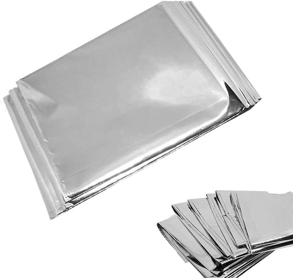 La Survie Extérieure: Couvertures Thermiques d'Urgence Réutilisables, Extra Large Or Argenté