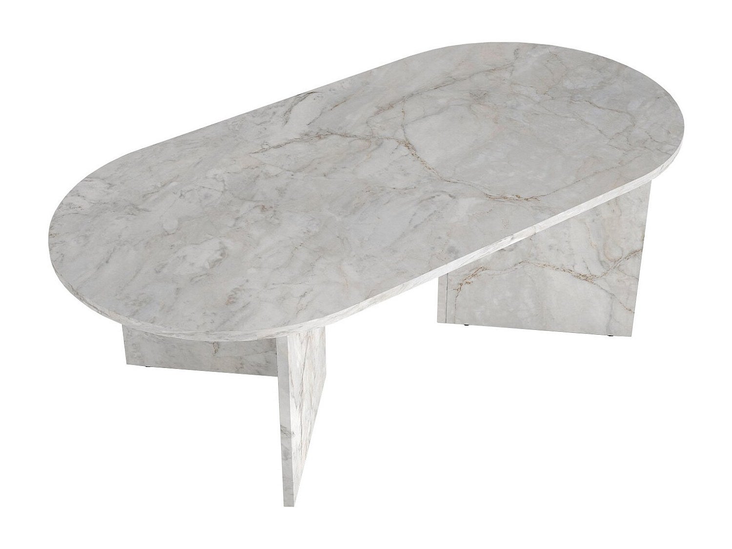 Table basse - Effet marbre blanc - TOPANIA - 4