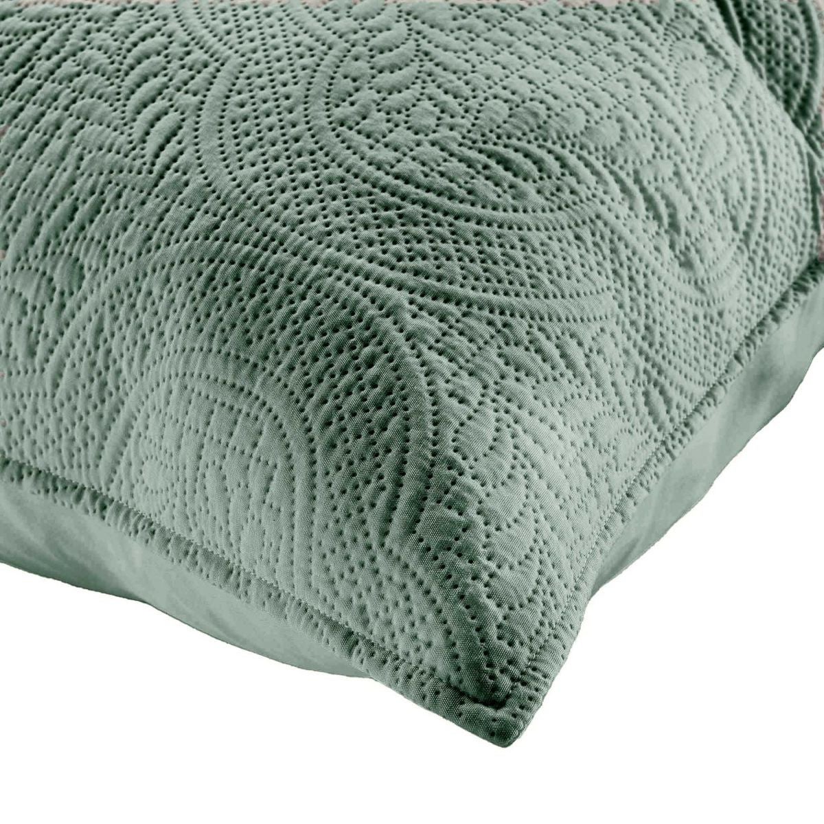 Couvre-lit 2 personnes avec 2 housses de coussin – 240 × 260 cm – Microfibre Romane Cèdre - 5