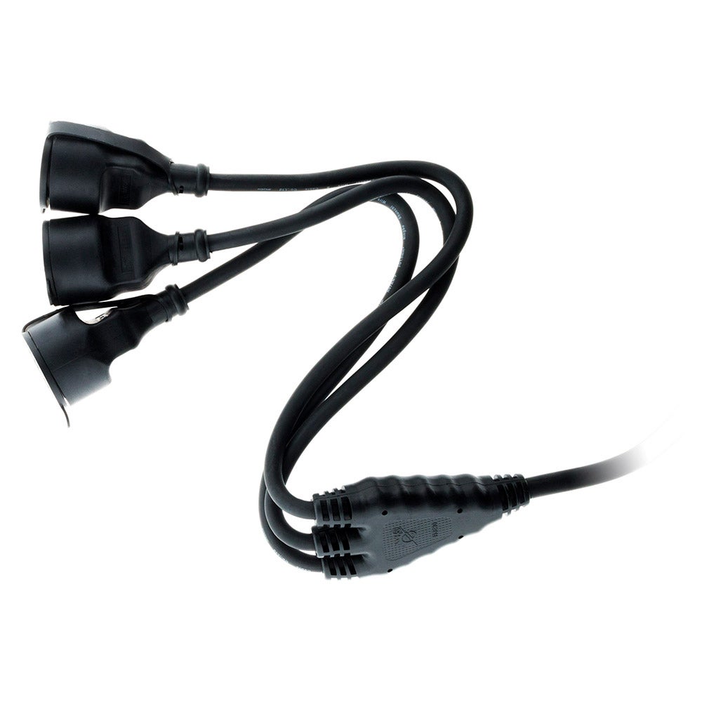 Prolongateur à triple tête pour chantier HO7RN-F 16A 3G1,5mm² - Noir 1m - Zenitech - 3