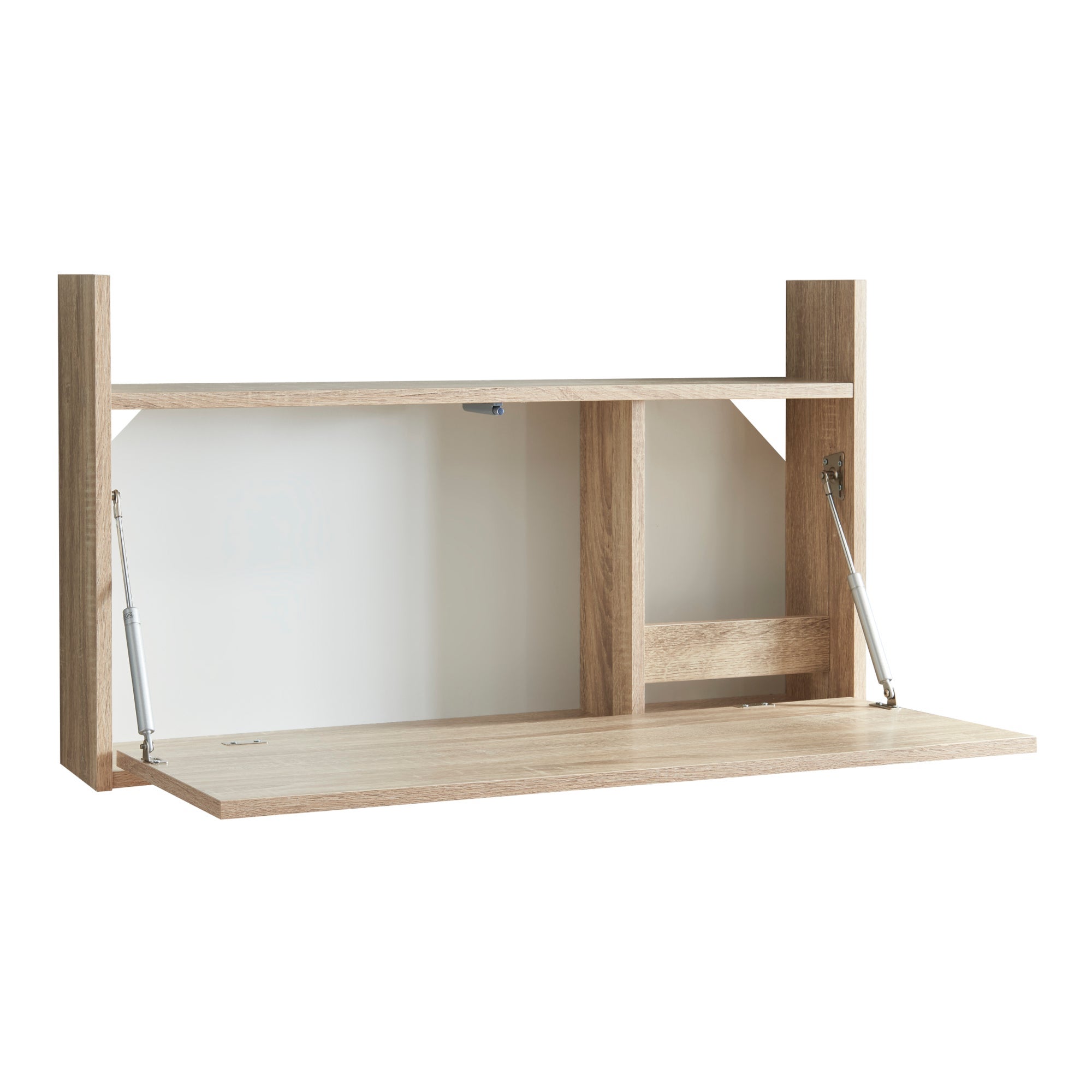Bureau table poste de travail mural rabattable 48 x 83 x 48 cm effet chêne beige 03_0009061 - 2